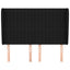 sengegavl med kanter 147x23x118/128 cm stof sort