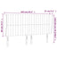 sengegavl med kanter 163x23x118/128 cm stof cremefarvet