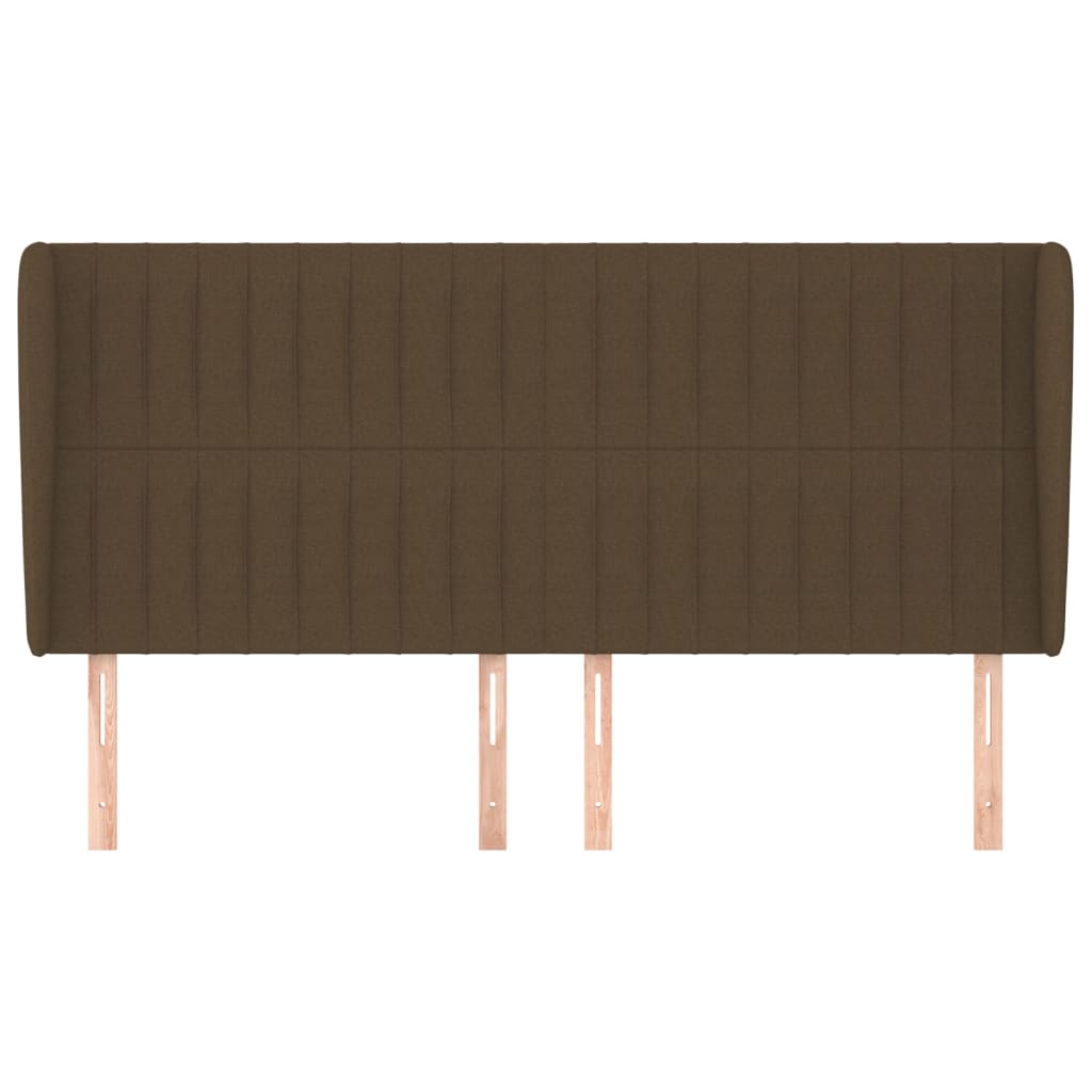 sengegavl med kanter 183x23x118/128 cm stof mørkebrun