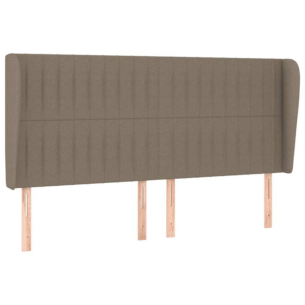 sengegavl med kanter 183x23x118/128 cm stof gråbrun