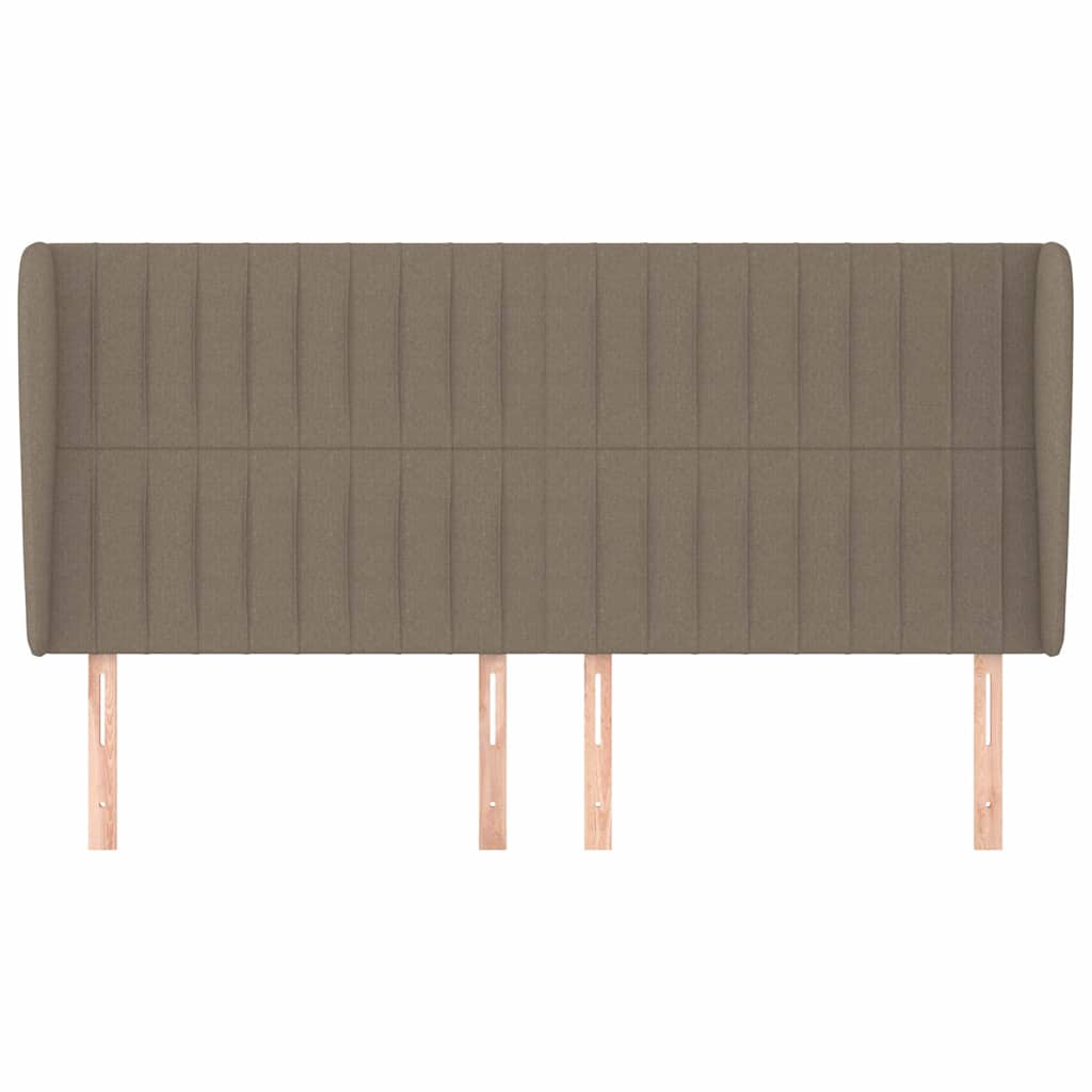 sengegavl med kanter 183x23x118/128 cm stof gråbrun