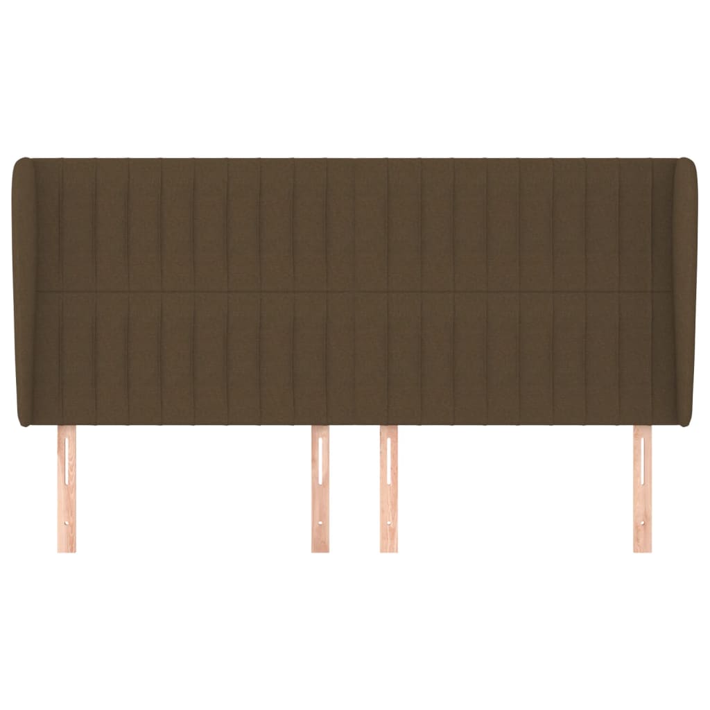 sengegavl med kanter 203x23x118/128 cm stof mørkebrun