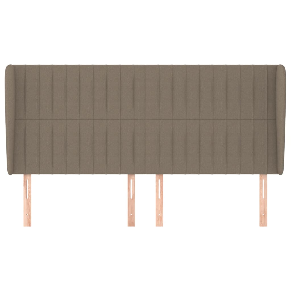 sengegavl med kanter 203x23x118/128 cm stof gråbrun