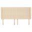 sengegavl med kanter 203x23x118/128 cm stof cremefarvet