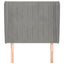 sengegavl med kanter 83x23x118/128 cm fløjl lysegrå