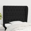 sengegavl med kanter 93x23x118/128 cm stof sort