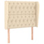 sengegavl med kanter 93x23x118/128 cm stof cremefarvet