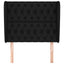 sengegavl med kanter 103x23x118/128 cm stof sort