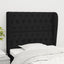 sengegavl med kanter 103x23x118/128 cm stof sort