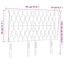 sengegavl med kanter 147x23x118/128 cm stof sort