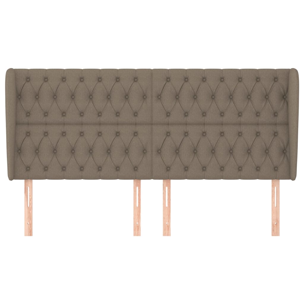 sengegavl med kanter 183x23x118/128 cm stof gråbrun