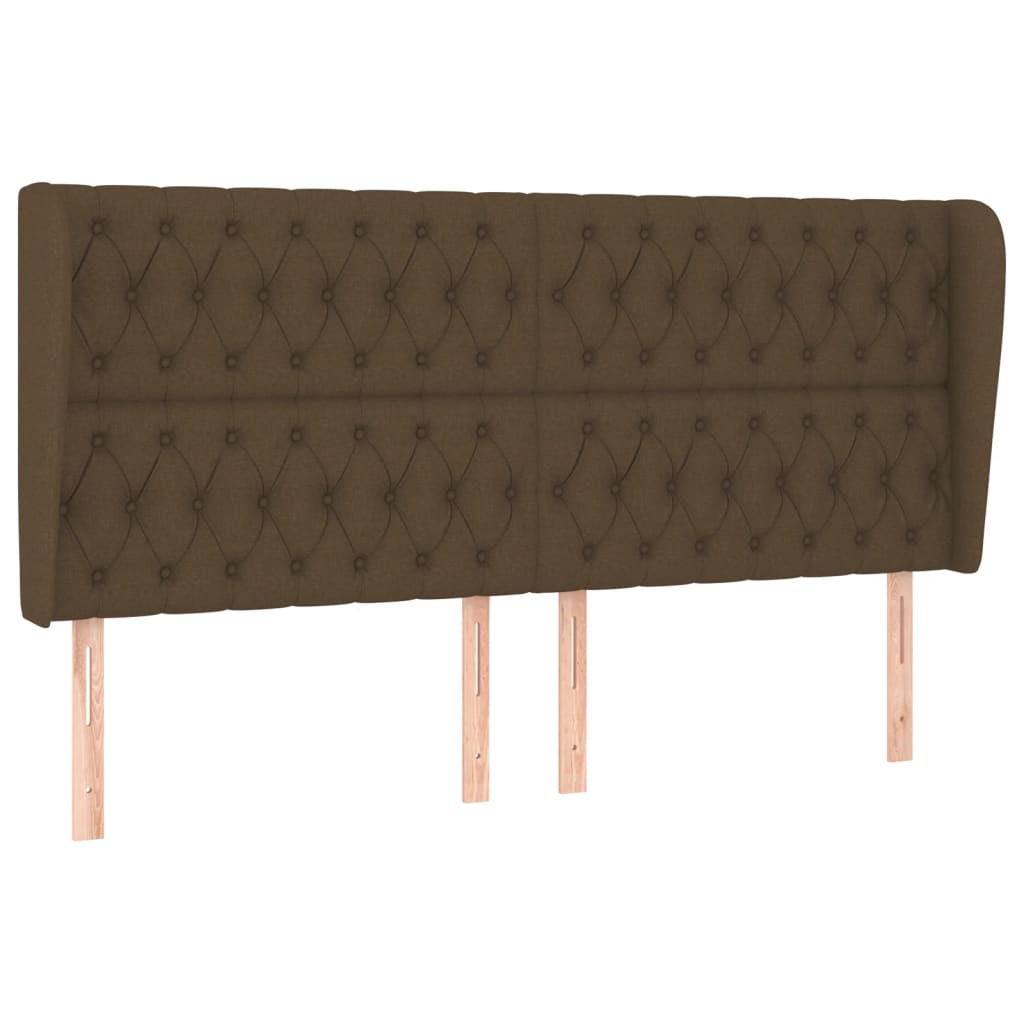 sengegavl med kanter 203x23x118/128 cm stof mørkebrun