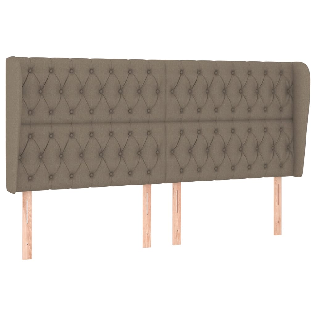 sengegavl med kanter 203x23x118/128 cm stof gråbrun