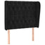 sengegavl med kanter 103x23x118/128 cm fløjl sort