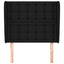sengegavl med kanter 83x23x118/128 cm stof sort