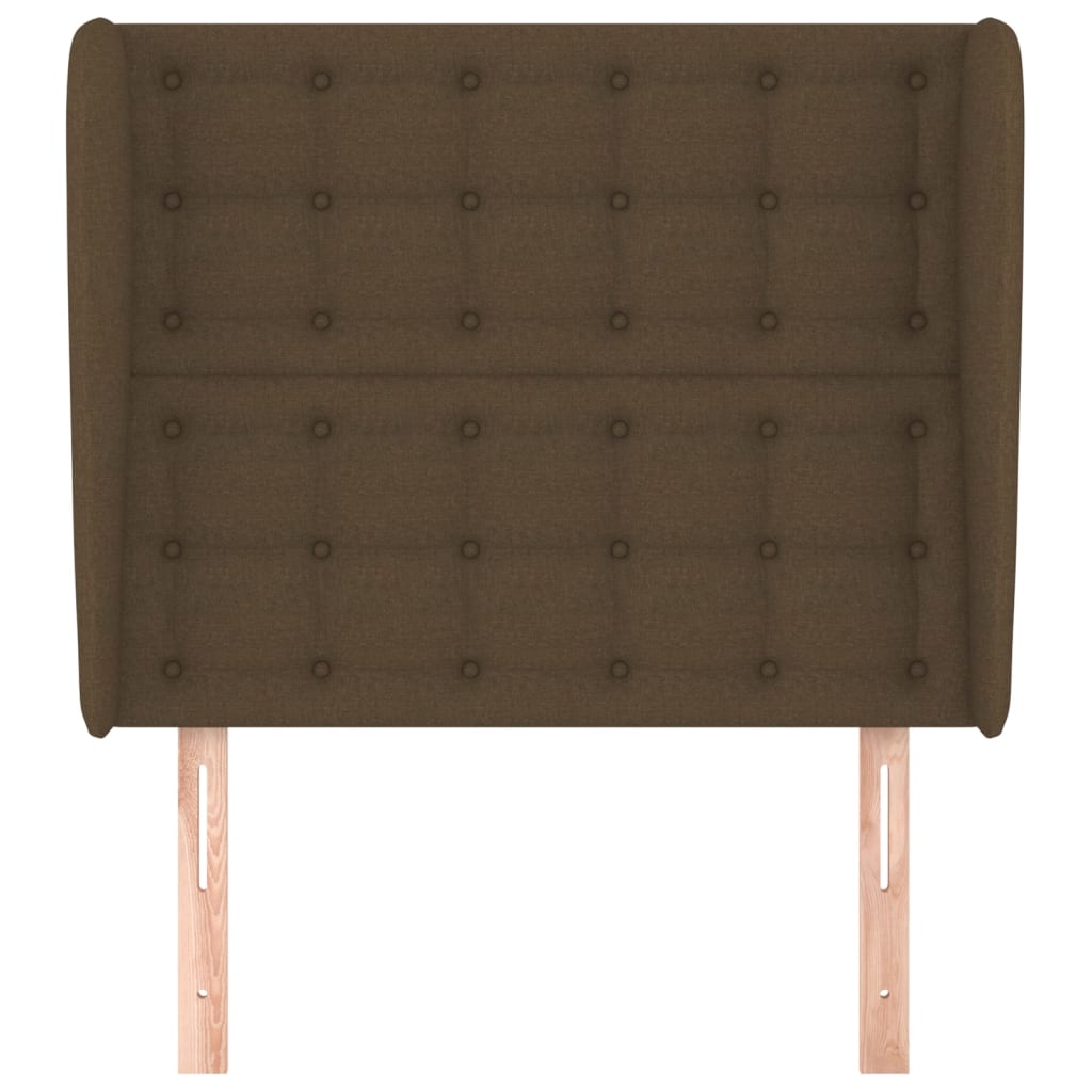 sengegavl med kanter 83x23x118/128 cm stof mørkebrun