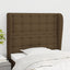 sengegavl med kanter 83x23x118/128 cm stof mørkebrun