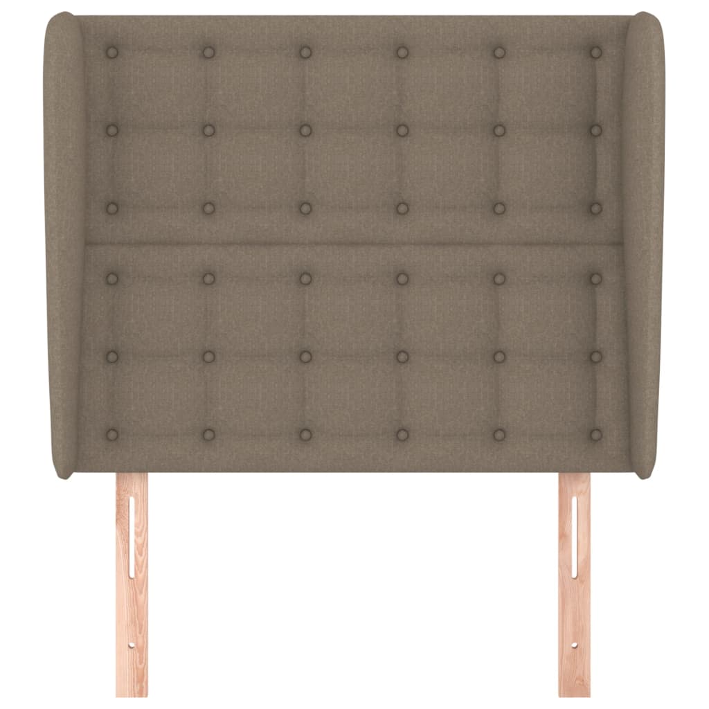 sengegavl med kanter 93x23x118/128 cm stof gråbrun
