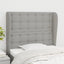 sengegavl med kanter 103x23x118/128 cm stof lysegrå