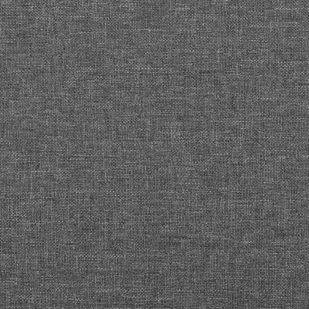 sengegavl med kanter 147x23x118/128 cm stof mørkegrå