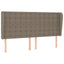 sengegavl med kanter 163x23x118/128 cm stof gråbrun
