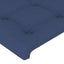 sengegavl med kanter 163x23x118/128 cm stof blå