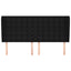 sengegavl med kanter 183x23x118/128 cm stof sort