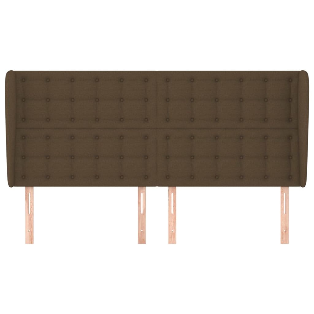 sengegavl med kanter 183x23x118/128 cm stof mørkebrun
