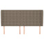 sengegavl med kanter 183x23x118/128 cm stof gråbrun