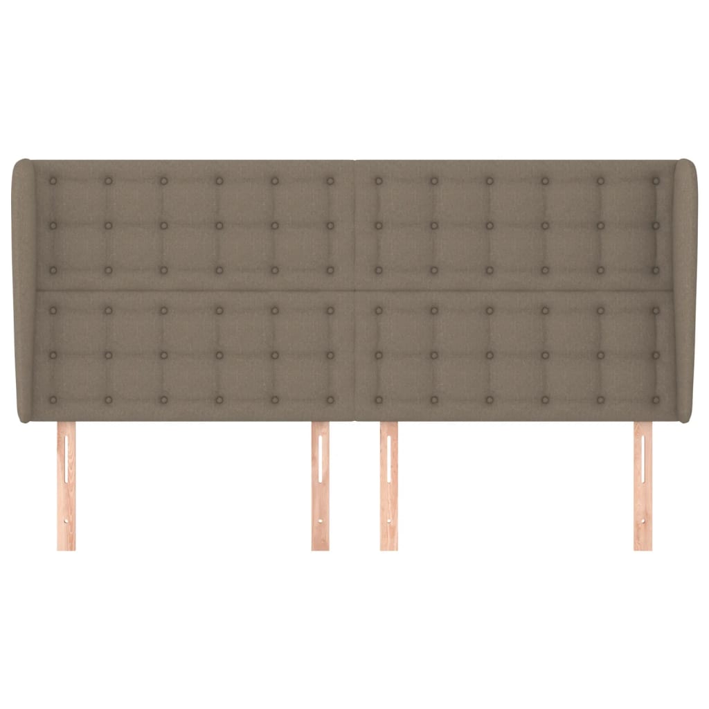 sengegavl med kanter 183x23x118/128 cm stof gråbrun