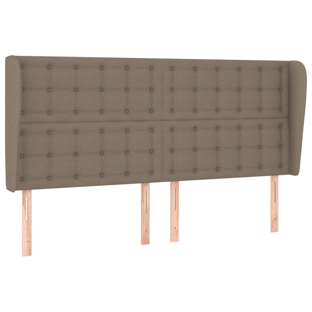 sengegavl med kanter 203x23x118/128 cm stof gråbrun