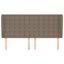 sengegavl med kanter 203x23x118/128 cm stof gråbrun