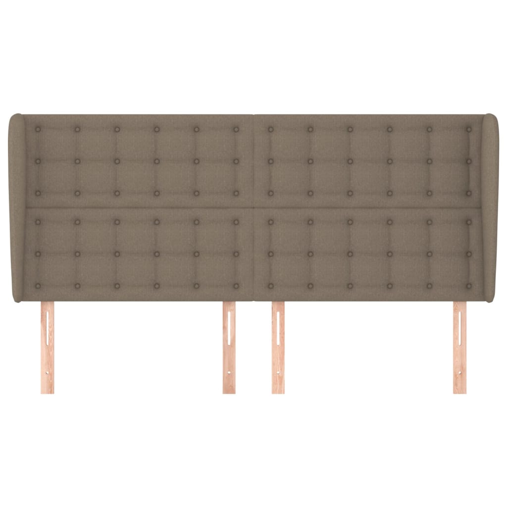 sengegavl med kanter 203x23x118/128 cm stof gråbrun