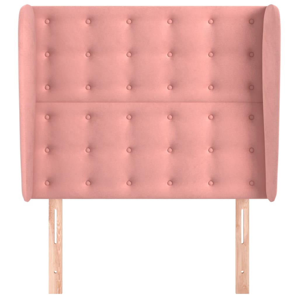 sengegavl med kanter 83x23x118/128 cm fløjl pink