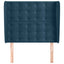 sengegavl med kanter 93x23x118/128 cm fløjl mørkeblå