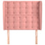 sengegavl med kanter 93x23x118/128 cm fløjl lyserød