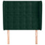 sengegavl med kanter 103x23x118/128 cm fløjl mørkegrøn
