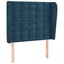 sengegavl med kanter 103x23x118/128 cm fløjl mørkeblå