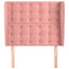 sengegavl med kanter 103x23x118/128 cm fløjl lyserød