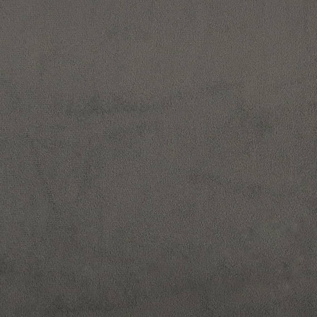 sengegavl med kanter 147x23x118/128 cm fløjl mørkegrå