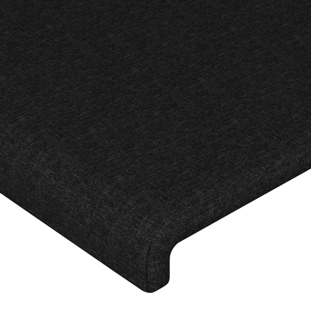 sengegavl med kanter 83x16x78/128 cm stof sort