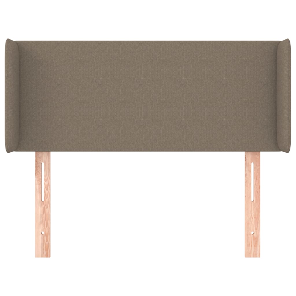 sengegavl med kanter 83x16x78/128 cm stof gråbrun