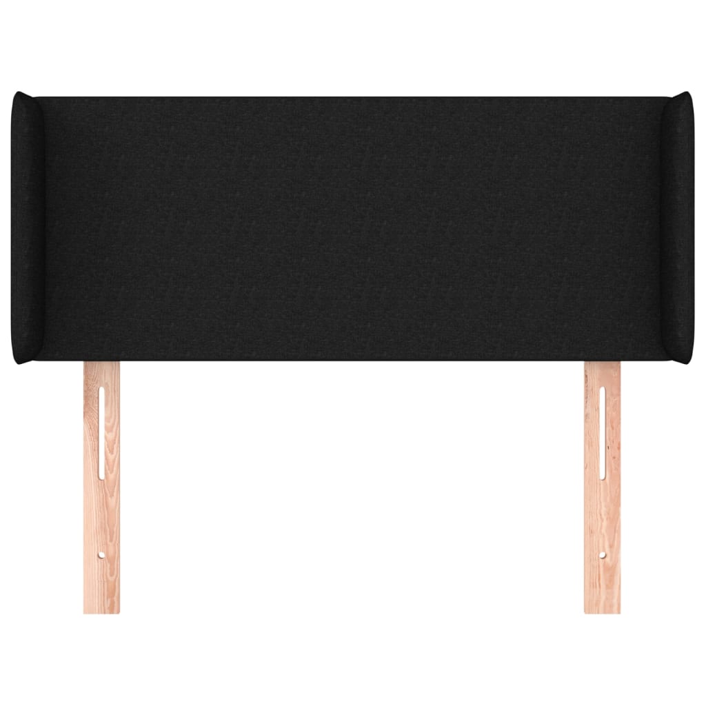 sengegavl med kanter 93x16x78/88 cm stof sort