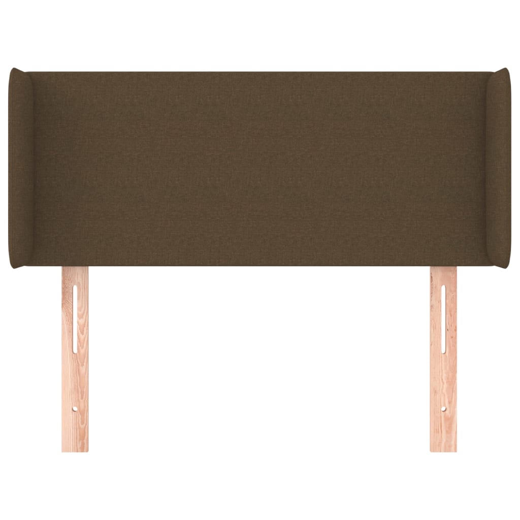 sengegavl med kanter 93x16x78/88 cm stof mørkebrun