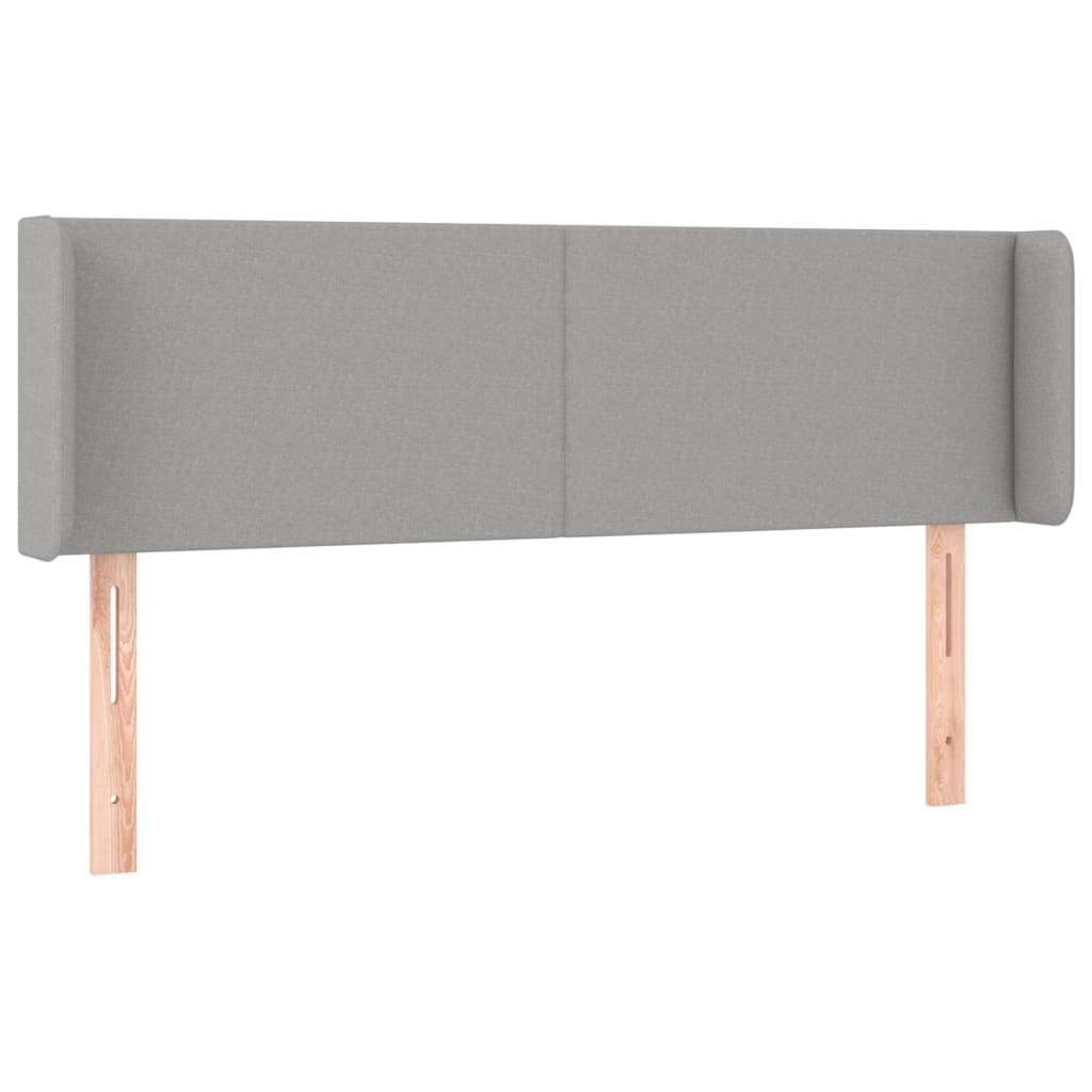 sengegavl med kanter 147x16x78/88 cm stof lysegrå