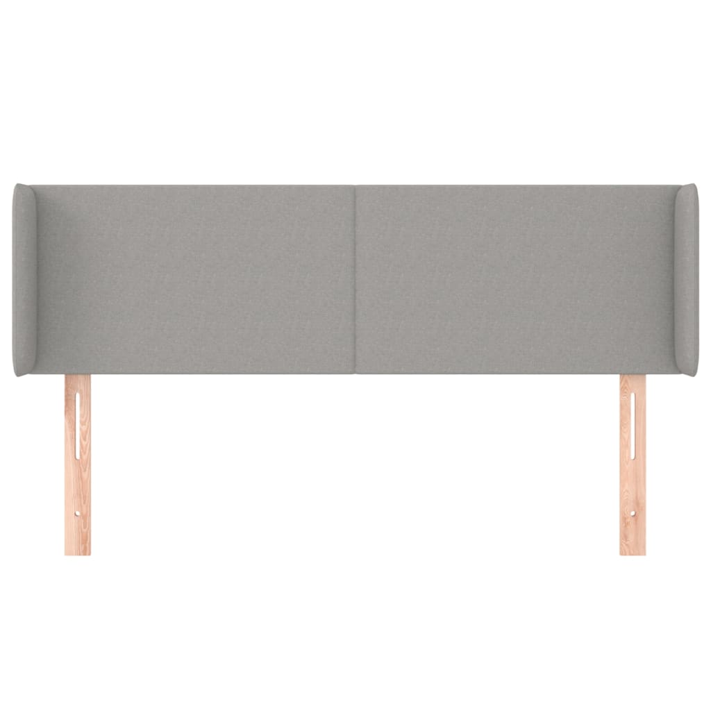 sengegavl med kanter 147x16x78/88 cm stof lysegrå
