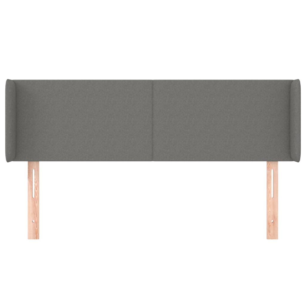 sengegavl med kanter 147x16x78/88 cm stof mørkegrå