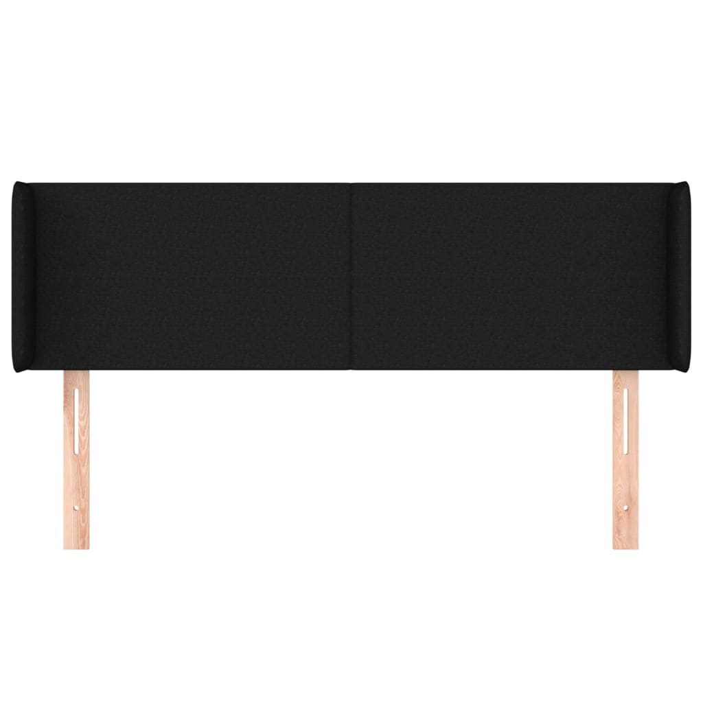 sengegavl med kanter 147x16x78/88 cm stof sort