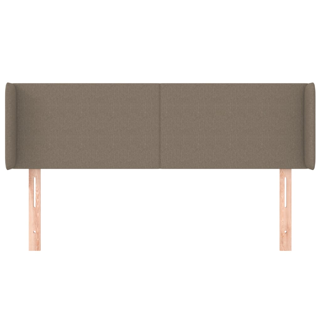 sengegavl med kanter 147x16x78/88 cm stof gråbrun