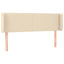 sengegavl med kanter 147x16x78/88 cm stof cremefarvet